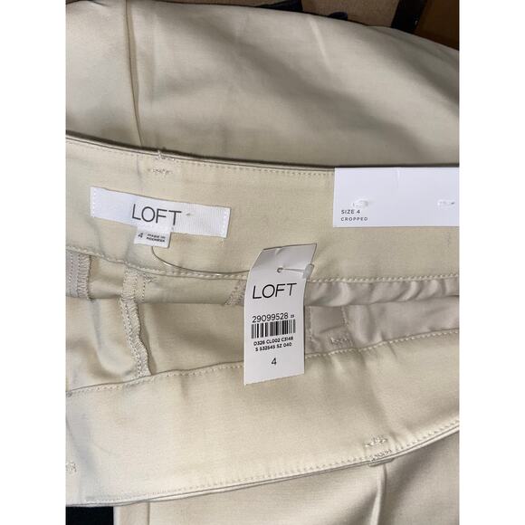 LOFT NWT The Riviera Pant size 4 Cropped Nude Tan Cream New Pants - Picture 8 of 11